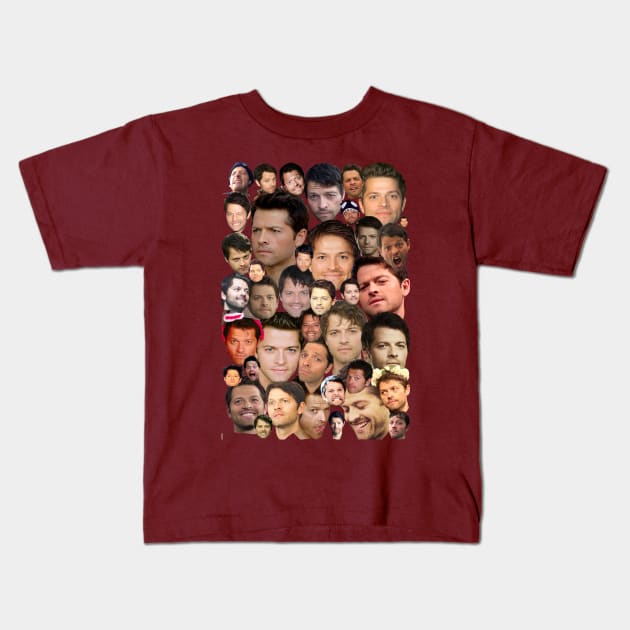 The many faces of Misha Collins Kids T-Shirt by YukiRozen